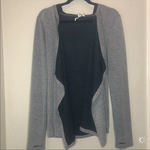 Cable & Gauge Gray & Dark Gray Cardigan with Hood